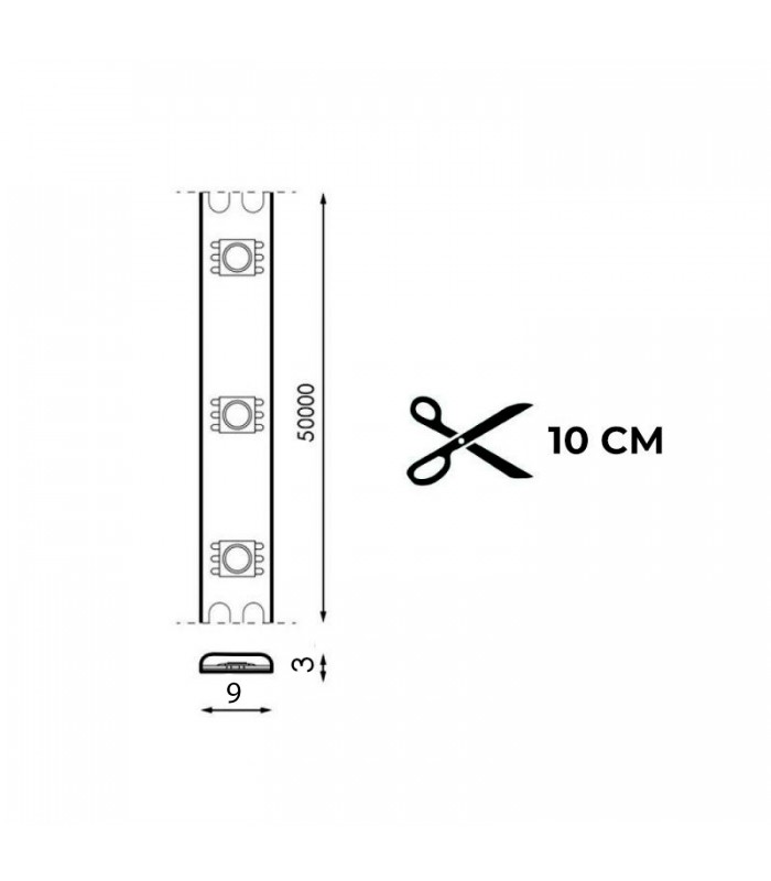 Tira Slim LED Ecofast 10W/m 850Lm/m 220V IP65 -50 Metros-