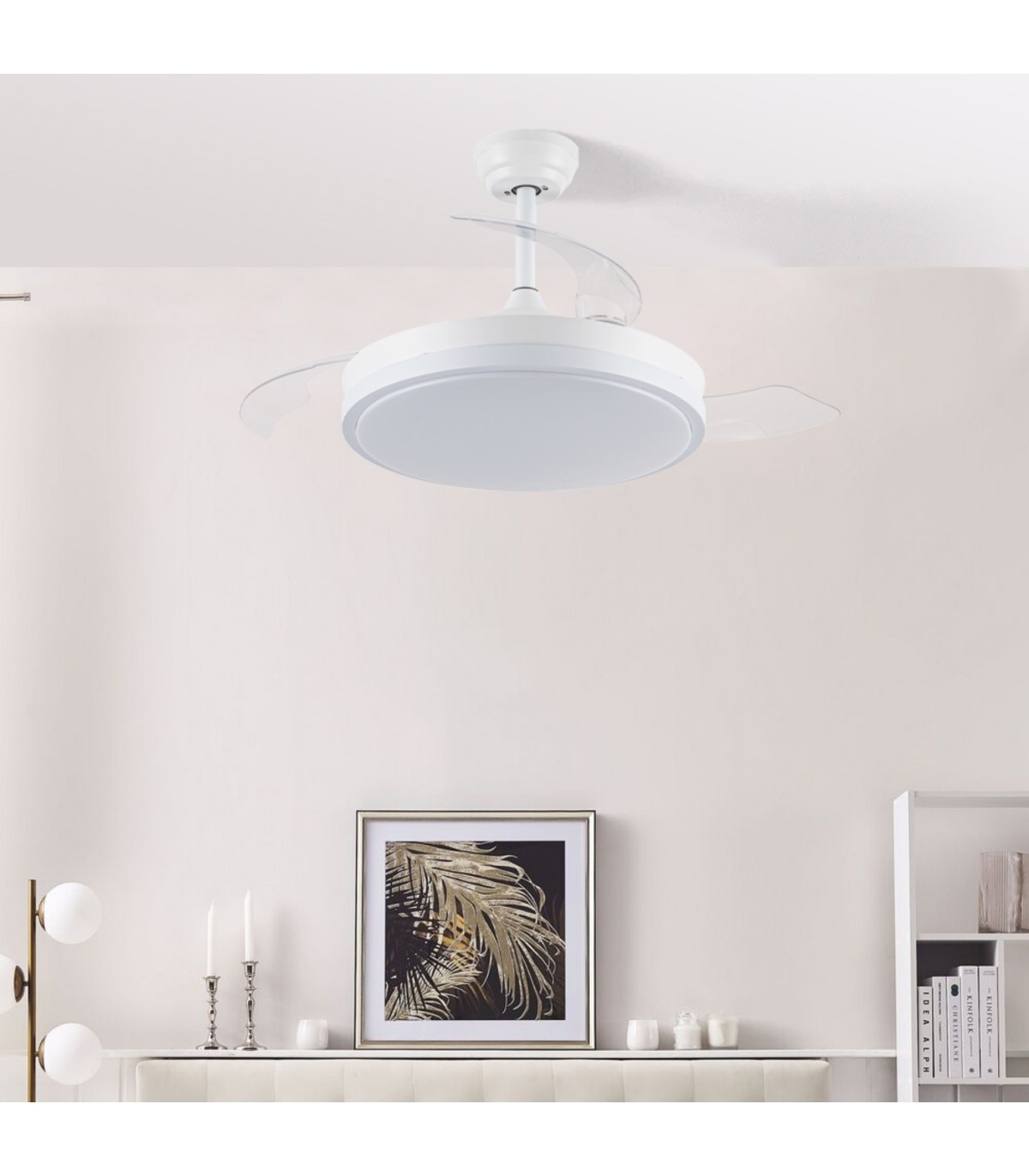 Ventilador Herben DC 68W 3300Lm 4 Aspas Blanco CCT