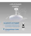 Ventilador Herben DC 68W 3300Lm 4 Aspas Blanco CCT
