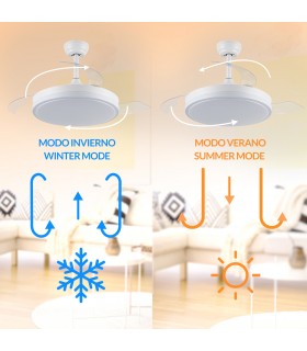 Ventilador Herben DC 68W 3300Lm 4 Aspas Blanco CCT