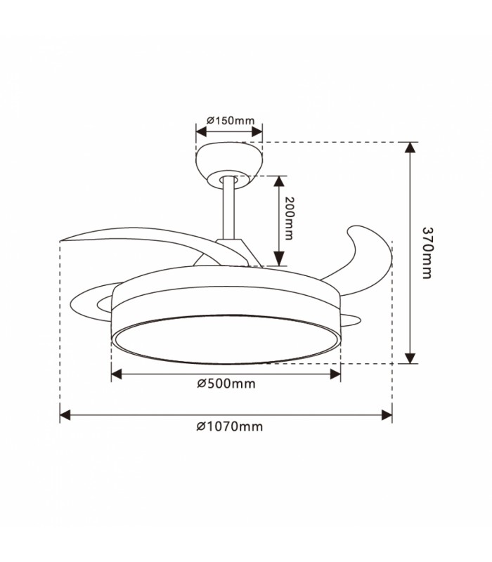 Ventilador Herben DC 68W 3300Lm 4 Aspas Blanco CCT