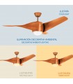 Ventilador de Techo Fanton Madera DC 18W 1450Lm 3 Aspas CCT