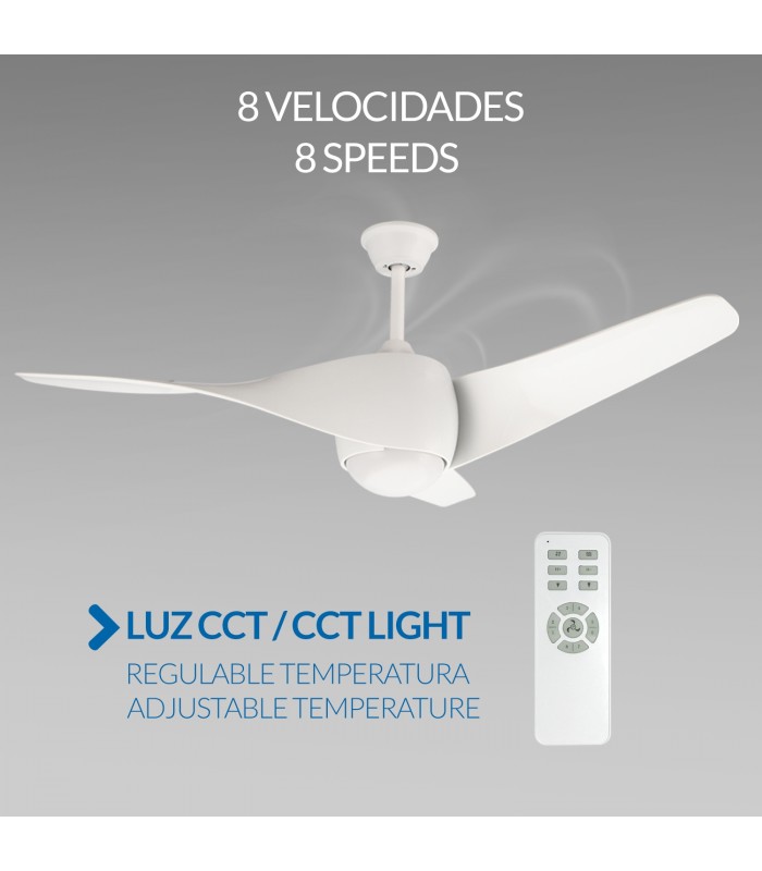 Ventilador de Techo Fanton Blanco DC 18W 1450Lm 3 Aspas CCT