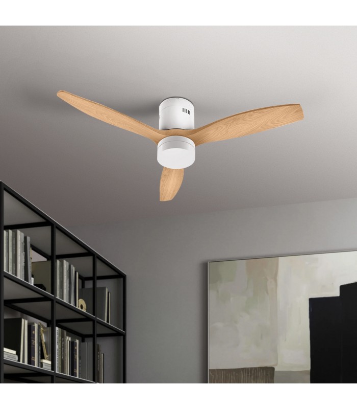 Ventilador White Energy DC Blanco 18W 1500Lm 3 Aspas Haya CCT