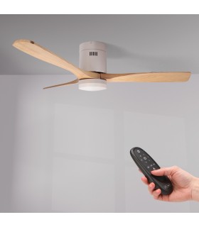 Ventilador White Energy DC Blanco 18W 1500Lm 3 Aspas Haya CCT
