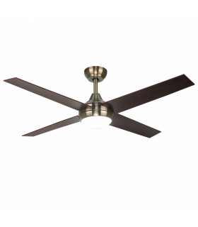 Ventilador de Techo Easymal Cuero DC 18W 1500Lm 4 Aspas Roble CCT