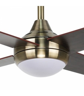 Ventilador de Techo Easymal Cuero DC 18W 1500Lm 4 Aspas Roble CCT