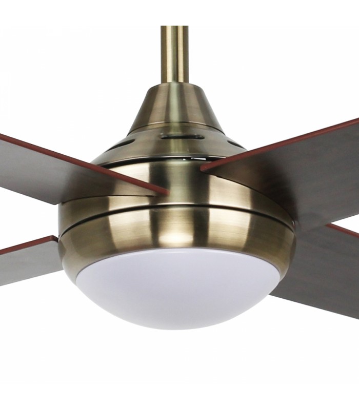 Ventilador de Techo Easymal Cuero DC 18W 1500Lm 4 Aspas Roble CCT