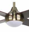 Ventilador de Techo Easymal Cuero DC 18W 1500Lm 4 Aspas Roble CCT