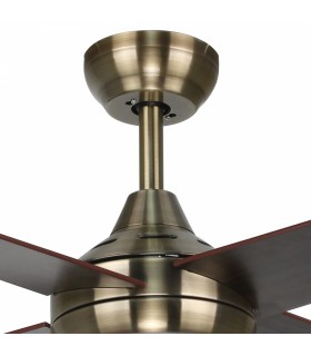 Ventilador de Techo Easymal Cuero DC 18W 1500Lm 4 Aspas Roble CCT