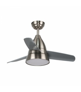 Ventilador Niquel Silence DC 24W 2500Lm 3 Aspas Gris CCT