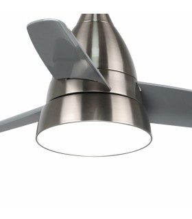 Ventilador Niquel Silence DC 24W 2500Lm 3 Aspas Gris CCT