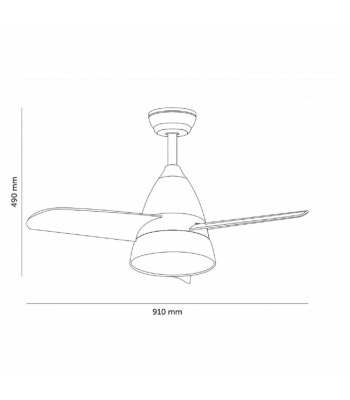 Ventilador Niquel Silence DC 24W 2500Lm 3 Aspas Gris CCT