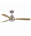 Ventilador Níquel Wood DC 18W 1500Lm 3 Aspas Haya CCT