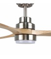 Ventilador Níquel Wood DC 18W 1500Lm 3 Aspas Haya CCT