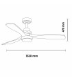 Ventilador Níquel Wood DC 18W 1500Lm 3 Aspas Haya CCT