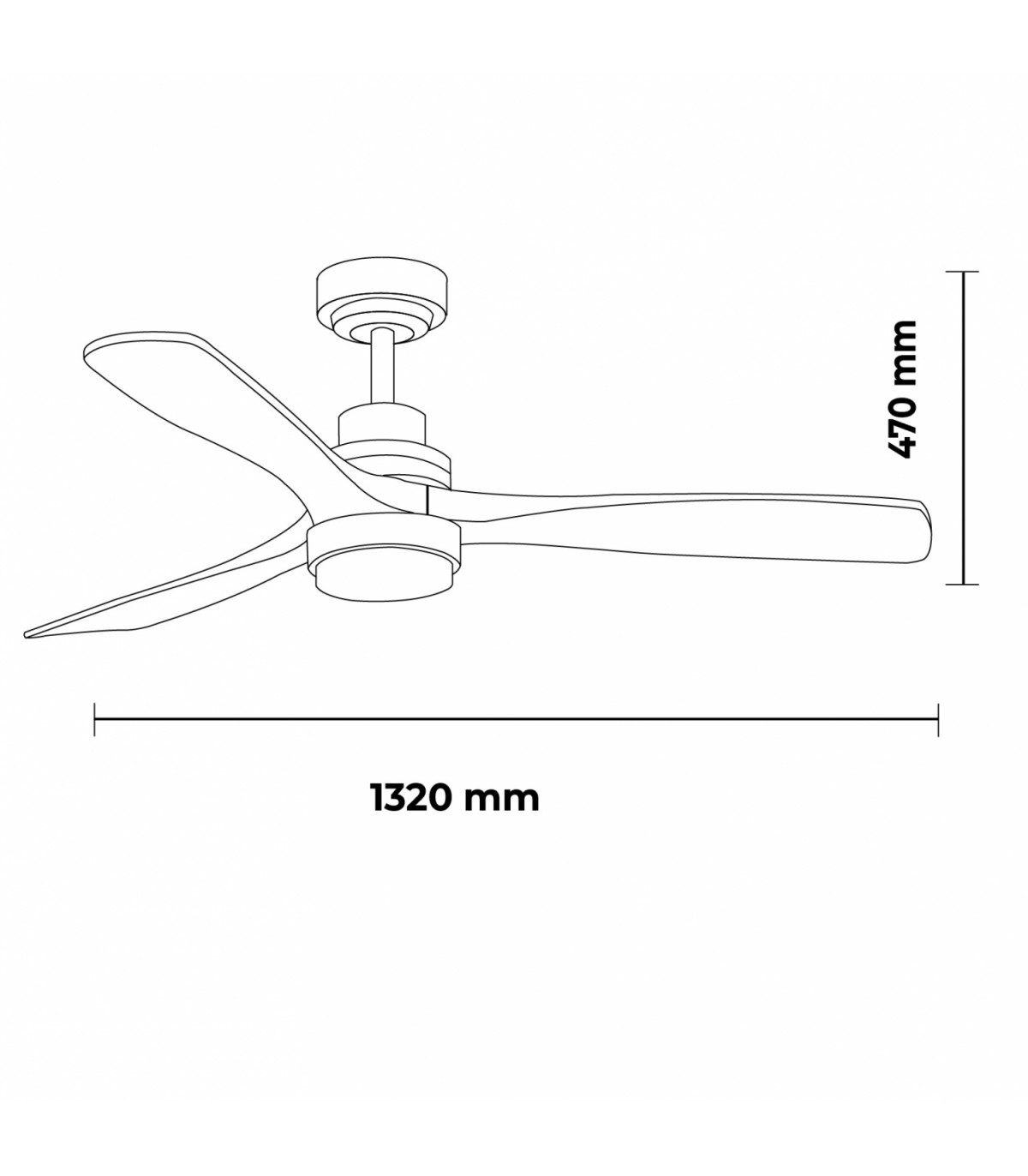 Ventilador Níquel Wood DC 18W 1500Lm 3 Aspas Haya CCT