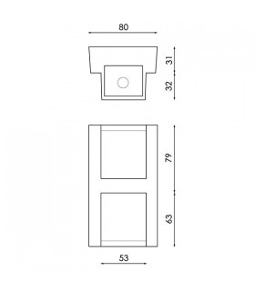 Aplique LED EPISTAR de Pared exterior 2x3W 600Lm 36º IP54 NEGRO
