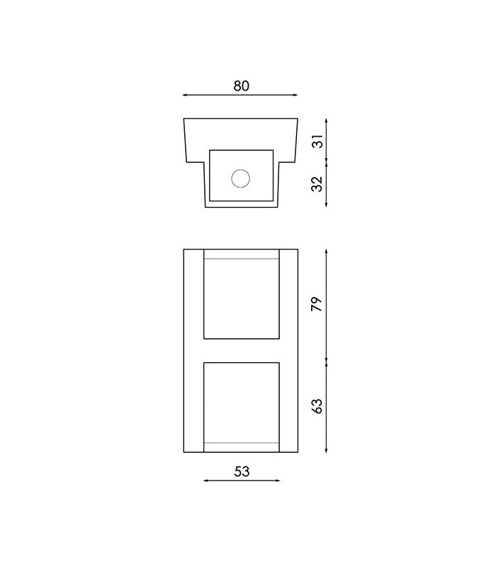 Aplique LED EPISTAR de Pared exterior 2x3W 600Lm 36º IP54 NEGRO