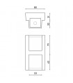 Aplique LED EPISTAR de Pared exterior 2x3W 600Lm 36º IP54 NEGRO