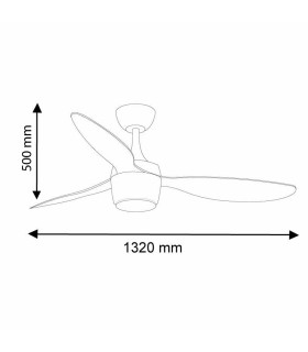 Ventilador White Lin DC 18W 1500Lm 3 Aspas CCT