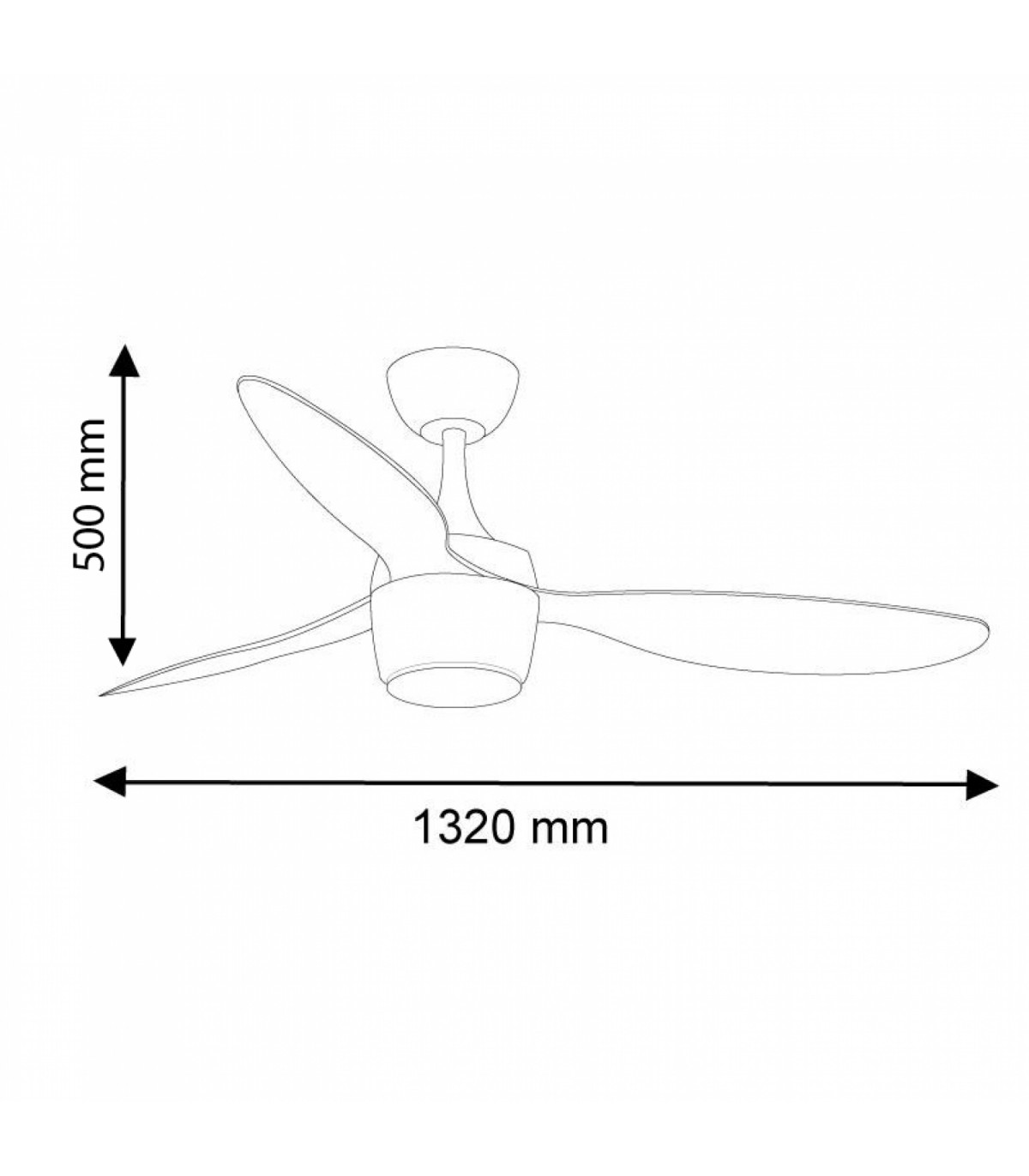 Ventilador White Lin DC 18W 1500Lm 3 Aspas CCT