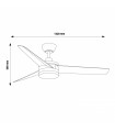 Ventilador Grey Curve DC 24W 1800Lm 3 Aspas CCT