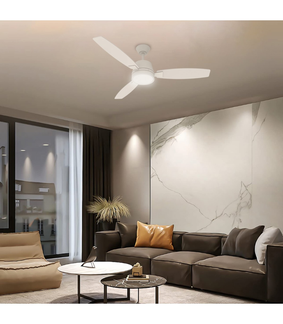 Ventilador White Bass DC 18W 1200Lm 3 Aspas CCT
