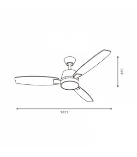 Ventilador White Bass DC 18W 1200Lm 3 Aspas CCT