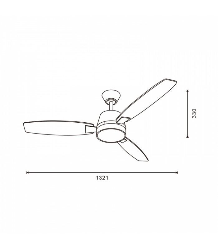 Ventilador White Bass DC 18W 1200Lm 3 Aspas CCT