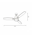 Ventilador White Bass DC 18W 1200Lm 3 Aspas CCT