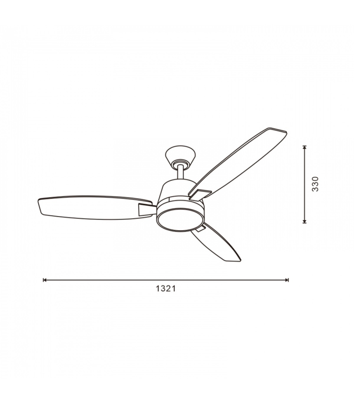 Ventilador White Bass DC 18W 1200Lm 3 Aspas CCT