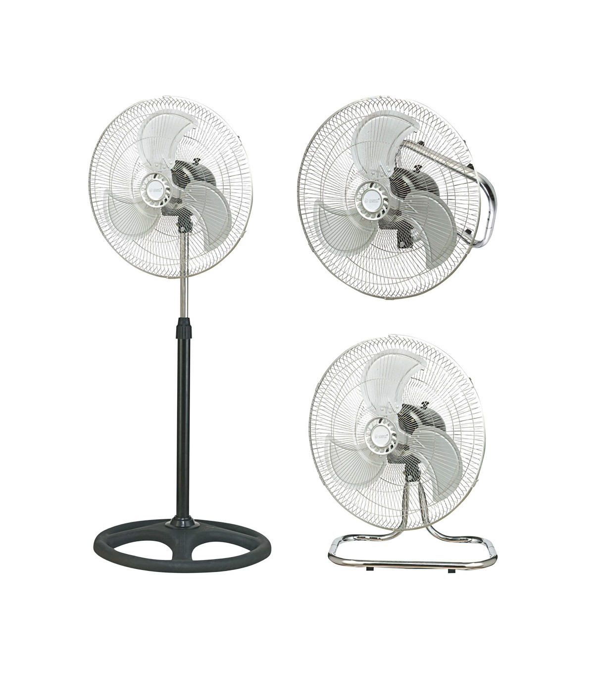 Ventilador Metálico Sassela 3en1 70W 50cm Cromo/Negro