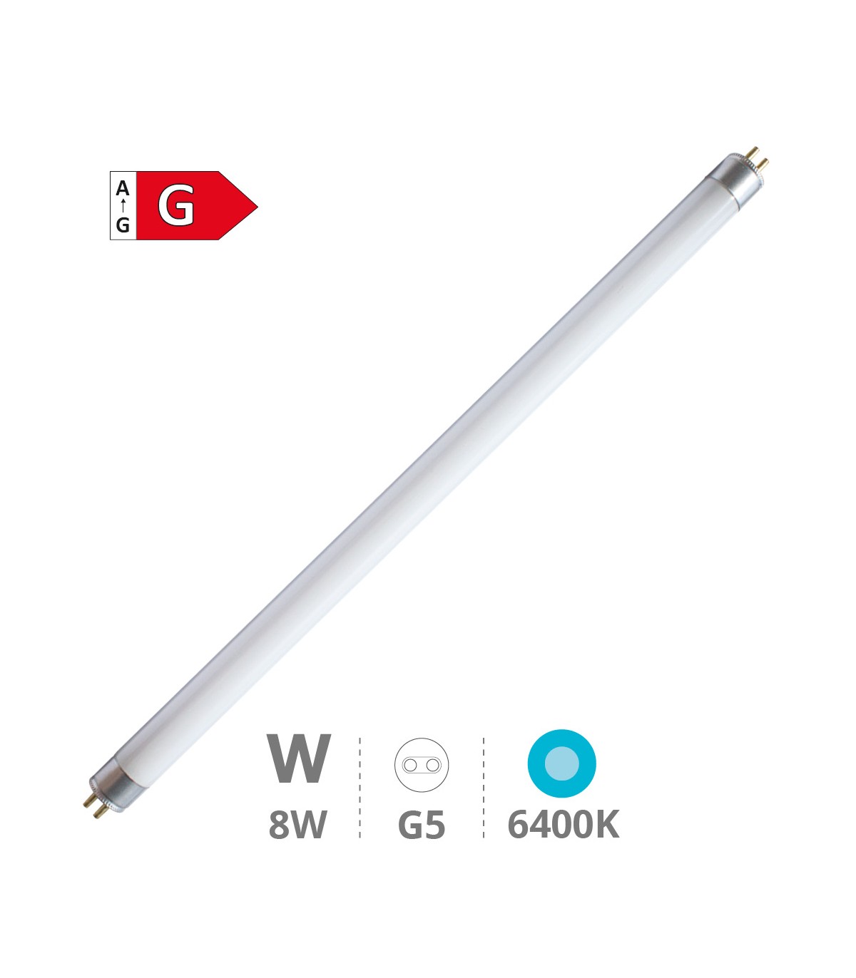 Tubo Fluorescente T5 Trifósforo 8W 350Lm 288mm