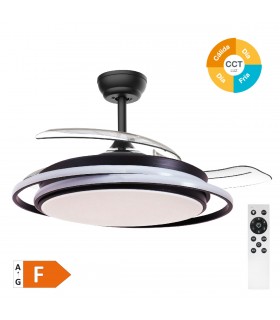 Ventilador Bauala DC 36W 3547Lm 3 Aspas Negro CCT