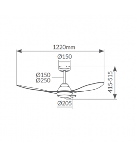 Ventilador Barsat APP DC 18W 2650Lm 3 Aspas Blanco