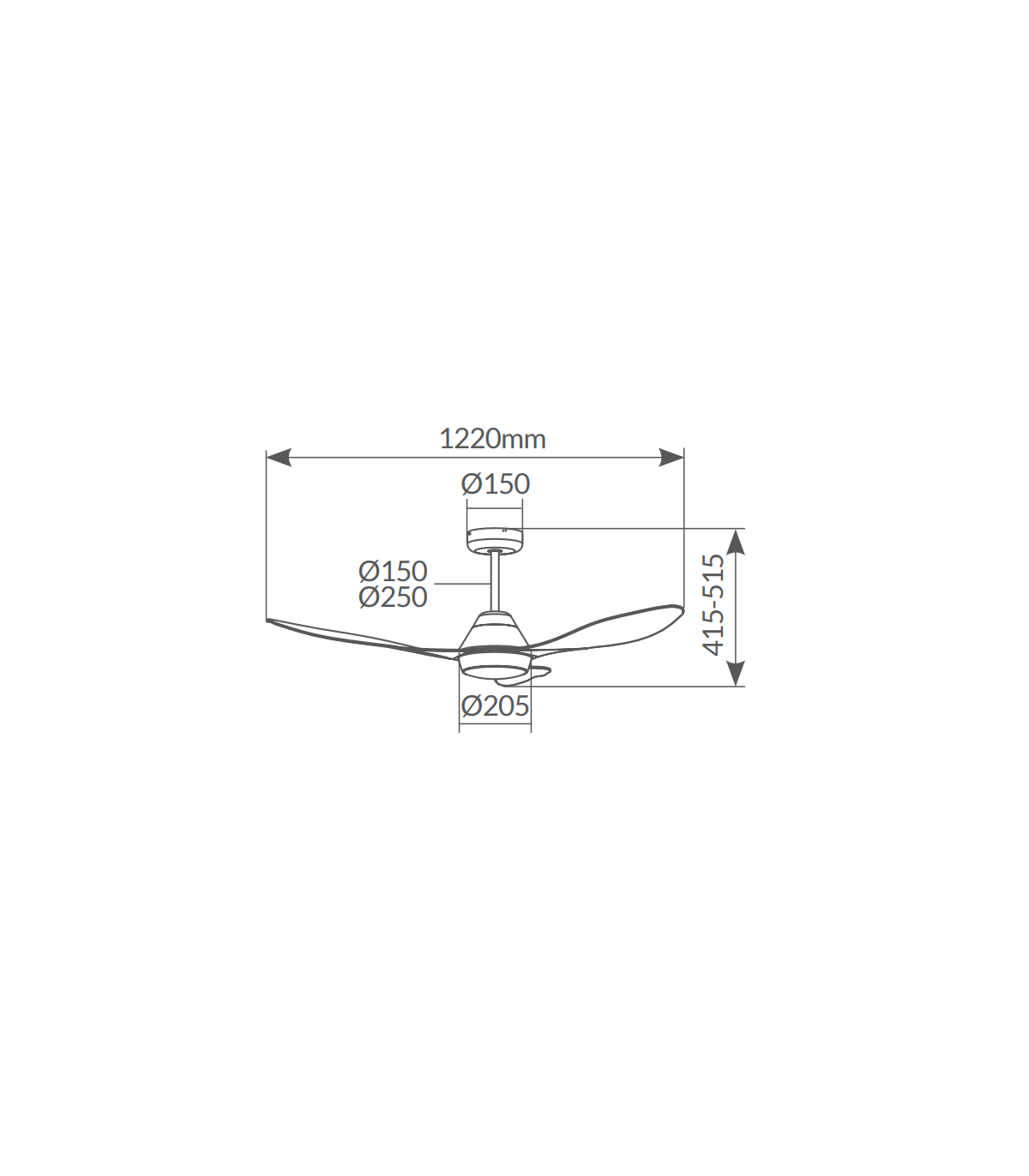 Ventilador Barsat APP DC 18W 2650Lm 3 Aspas Blanco