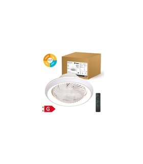 Ventilador Bhoor DC 72W 3865Lm 7 Aspas Blanco CCT
