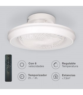 Ventilador Bhoor DC 72W 3865Lm 7 Aspas Blanco CCT