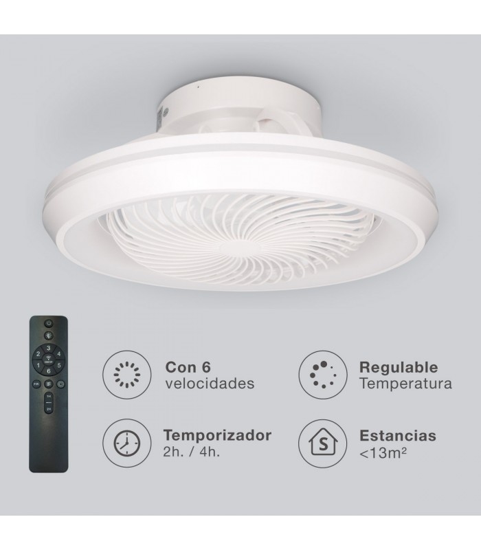 Ventilador Bhoor DC 72W 3865Lm 7 Aspas Blanco CCT