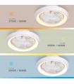 Ventilador Bhoor DC 72W 3865Lm 7 Aspas Blanco CCT