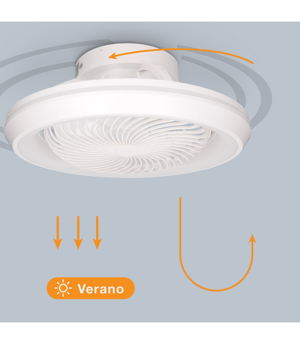 Ventilador Bhoor DC 72W 3865Lm 7 Aspas Blanco CCT