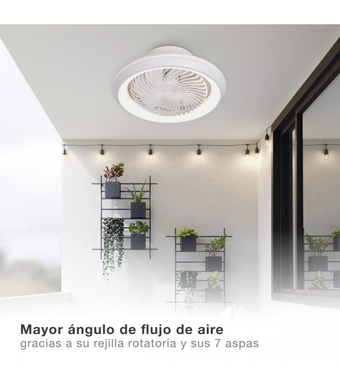 Ventilador Bhoor DC 72W 3865Lm 7 Aspas Blanco CCT