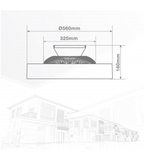 Ventilador Bhoor DC 72W 3865Lm 7 Aspas Blanco CCT