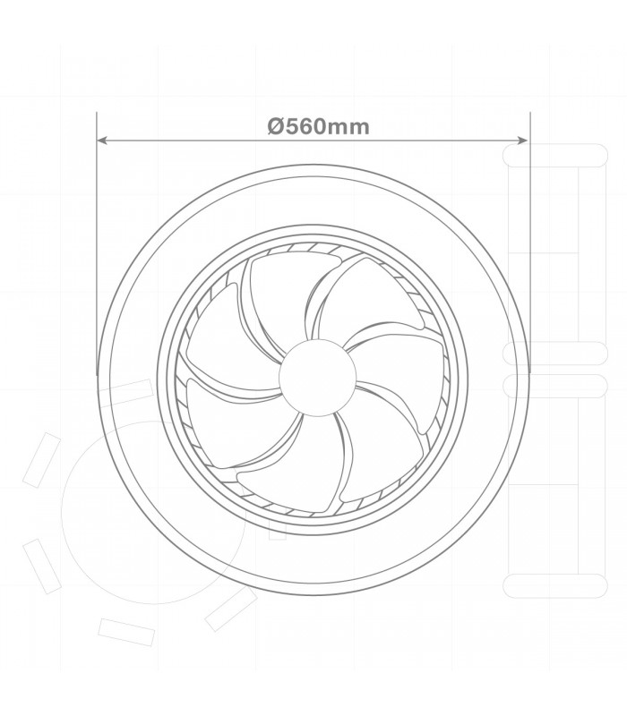 Ventilador Bhoor DC 72W 3865Lm 7 Aspas Blanco CCT