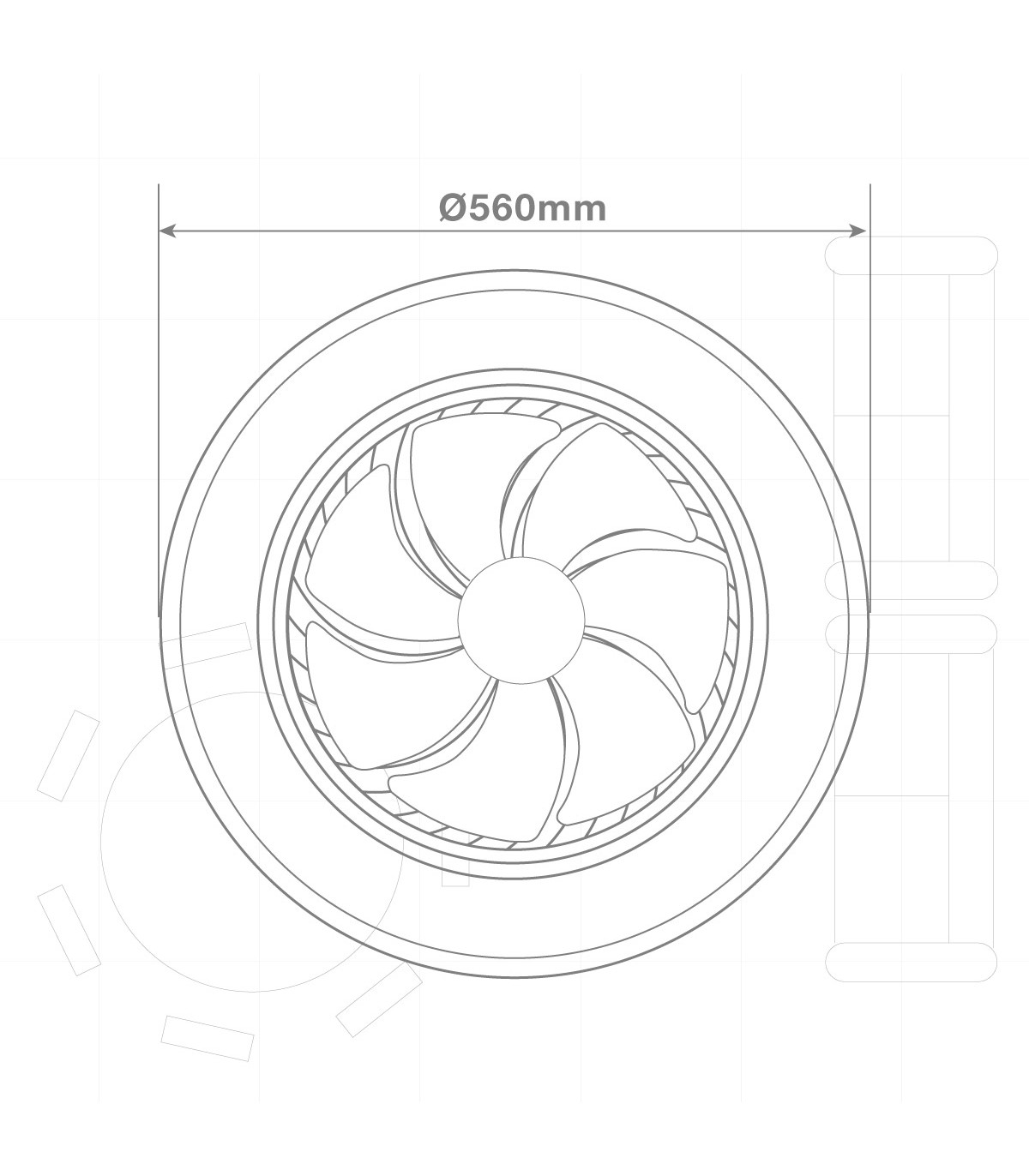 Ventilador Bhoor DC 72W 3865Lm 7 Aspas Blanco CCT