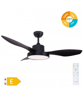 Ventilador Biula Negro DC 15W 1534Lm 3 Aspas CCT