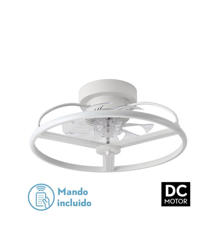 Ventilador Bora DC 60W 5100Lm 8 Aspas Blanco CCT
