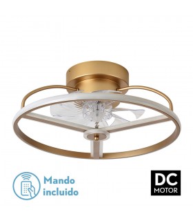 Ventilador Bora DC 60W 5100Lm 8 Aspas Dorado CCT