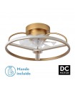 Ventilador Bora DC 60W 5100Lm 8 Aspas Dorado CCT